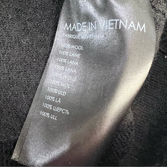 Club Monaco Sweater Women Medium Wool Black Minimalist T - Picture 6 of 7